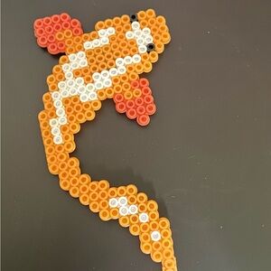 Orange and White Koi Fish Bead Art